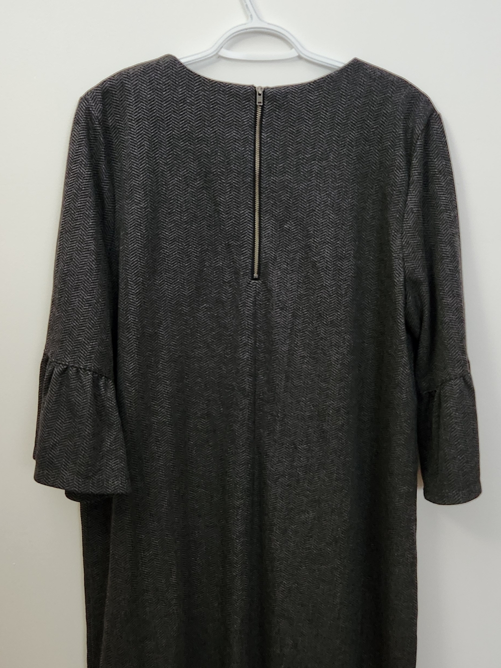 Women's Black & Gray Dress with Bell Sleeves - Picture 4 of 5